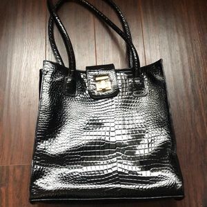 St. John Patent Croc Vintage Tote Bag
